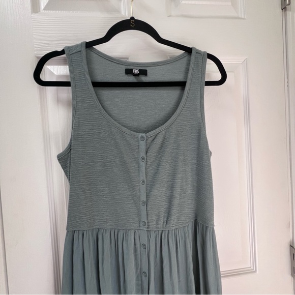 Frye Sleeveless Midi Tank Dress In Desert Blue Boho Coastal Beach Pockets M - Picture 4 of 10